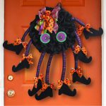 21.65-inch Cute Black Spider Halloween Wreath, Indoor & Outdoor, Farmhouse Style