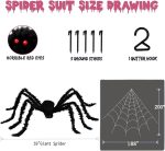 Round & Triangle Spider Web Set, Realistic Scary Hairy Spider, Porch Decoration