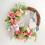 Easter Bunny and Egg Wreath, Spring Door Wall Decoration