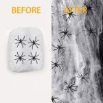 Stretchy Spider Web, 35 Fake Spiders, Indoor & Outdoor Halloween Party