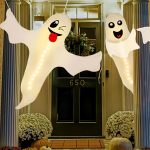 2 Hanging Ghosts, Tree Hugger Friendly, Outdoor Decoration