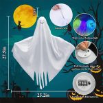 3-Pack White Flying Ghost Hanging Decor, Cute and Spooky