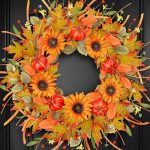 24-26 Inch Large Fall Wreath, Pumpkin, Berry, Leaf, Indoor & Outdoor