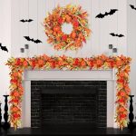 6ft Fall Garland, Maple Leaves, Pumpkins, Berries, Flowers, for Mantle