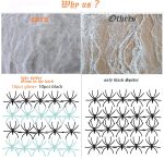 300 sq ft Spider Web, 10 Glow in the Dark + 10 Black Fake Spiders