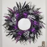 20-inch Black Glitter Eucalyptus Wreath, Red Roses, Berries, Skull Decoration