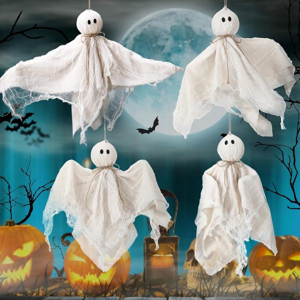 4pcs 27.6-inch Primitive Style Flying Ghosts, for Front Yard Porch
