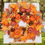 Fall Pumpkin Wreath, Suitable for Front Door or Table Centerpiece