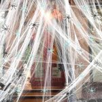 300 sq ft Spider Web, 10 Glow + 10 Black Fake Spiders, Large Stretchy Web