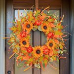 24-26 Inch Large Fall Wreath, Pumpkin, Berry, Leaf, Indoor & Outdoor